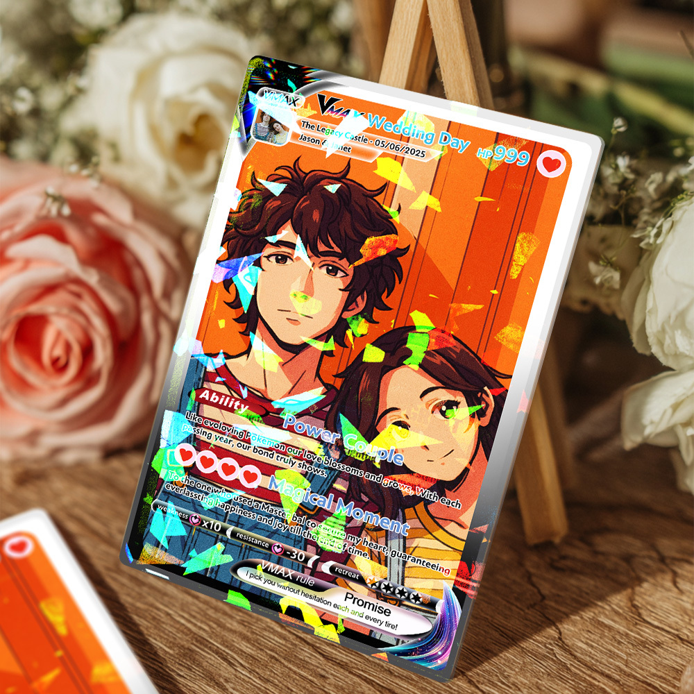 Tarjeta De Pareja De Anime Personalizada, Regalo Romántico De San Valentín Para Pareja, Regalo De Recuerdo Coleccionable Único - santacalcetines