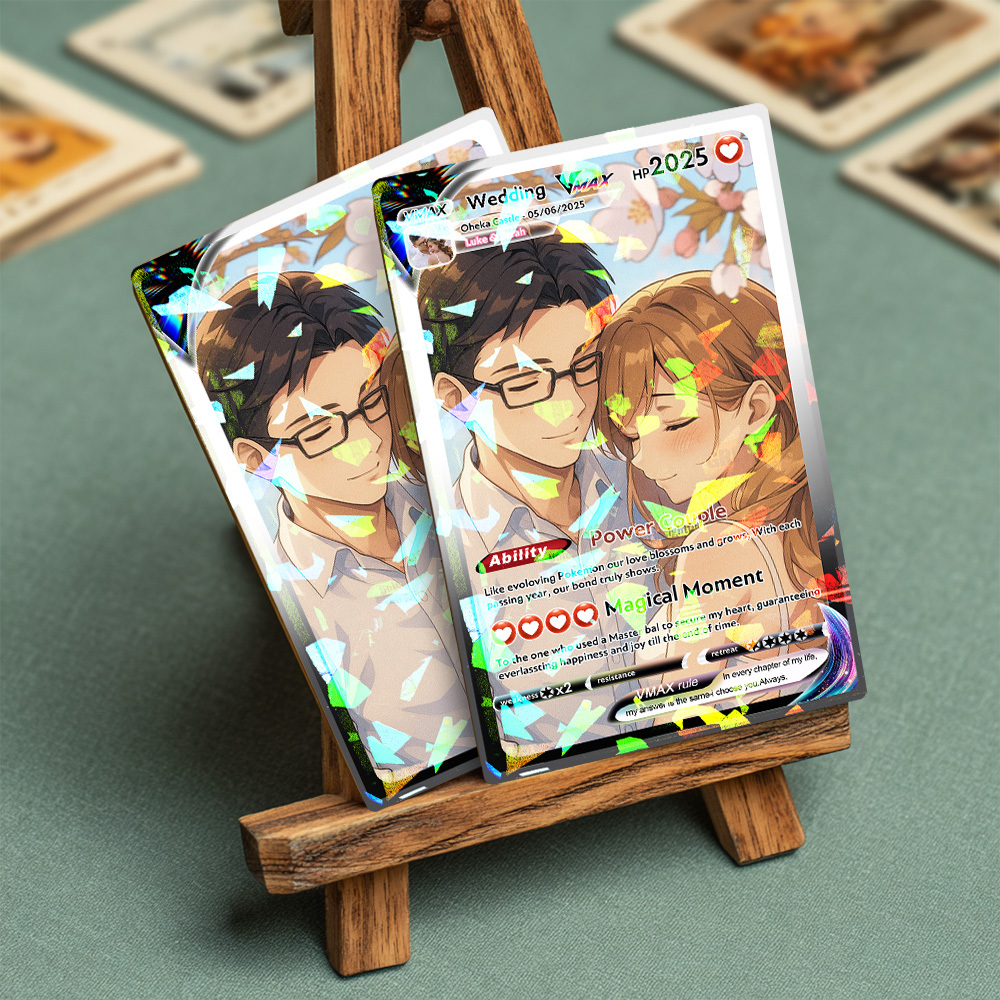 Tarjeta De Pareja De Anime Personalizada, Regalo Romántico De San Valentín Para Pareja, Recuerdo Coleccionable Único, Regalo De Boda - santacalcetines