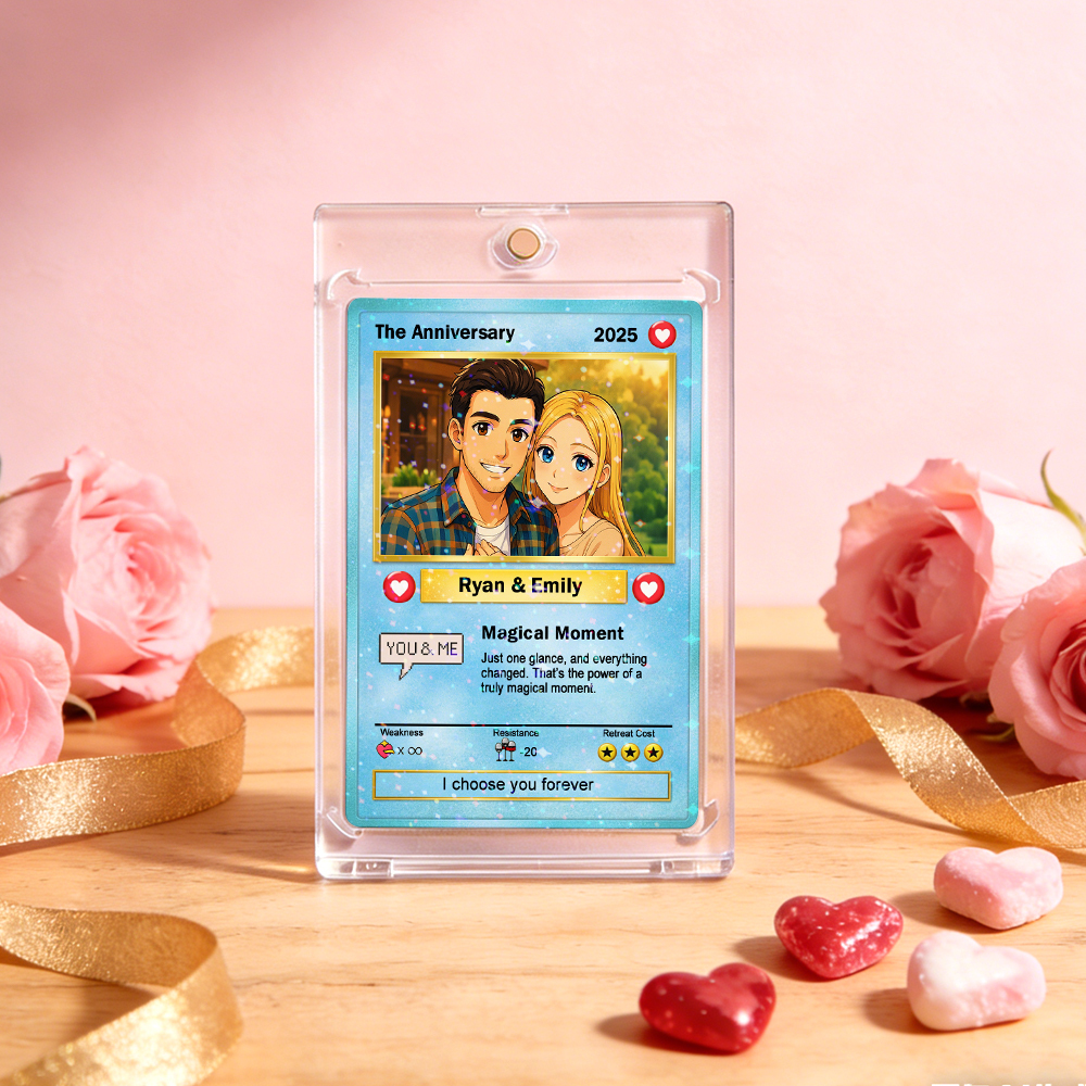 Tarjeta De Pareja Personalizada, Regalo Romántico De Aniversario Para Pareja, Tarjetas Coleccionables, Recuerdo De Foto De Pareja, Tarjeta De Estilo Lindo - santacalcetines