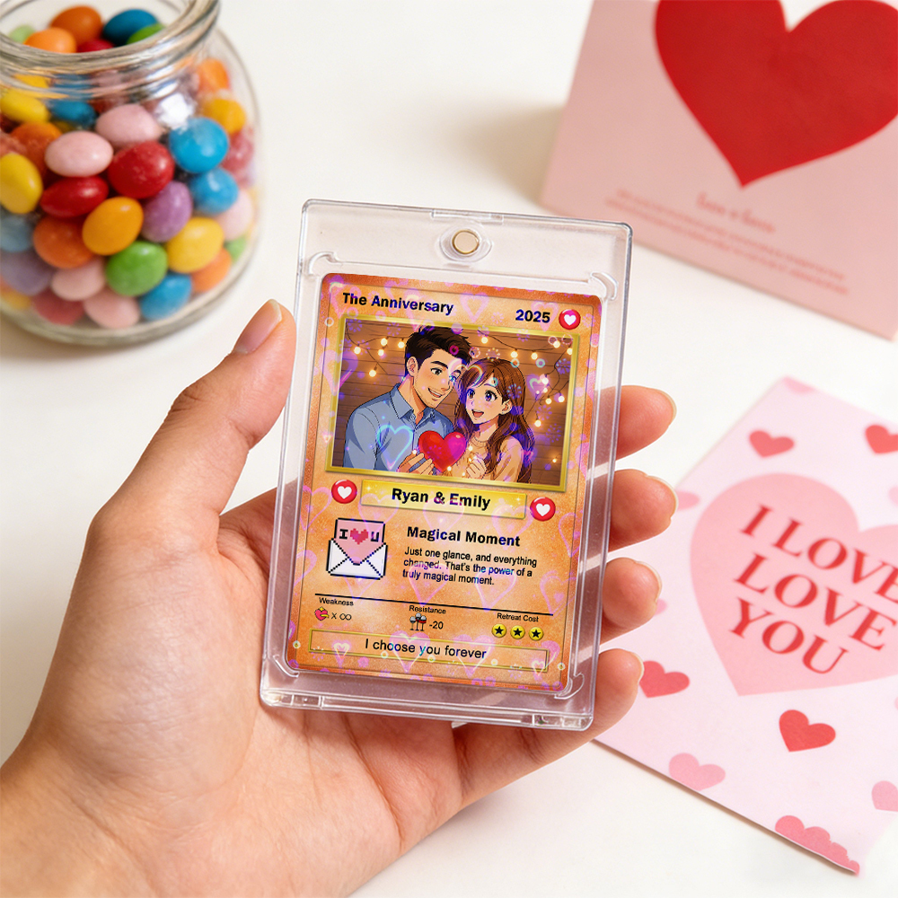 Tarjeta De Pareja Personalizada, Regalo Romántico De Aniversario Para Pareja, Tarjetas Coleccionables, Recuerdo De Foto De Pareja, Tarjeta De Estilo Lindo - santacalcetines