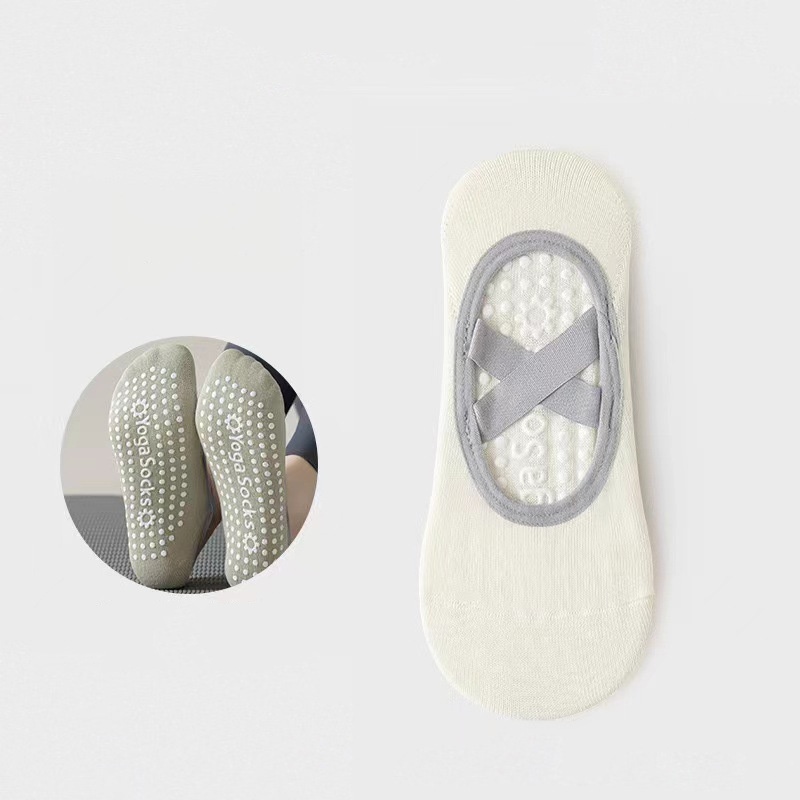 Calcetines De Agarre De Pilates Para Mujer Calcetines De Agarre De Yoga Calcetines De Agarre Antideslizantes, Calcetines De Piso Elásticos Suaves - santacalcetines