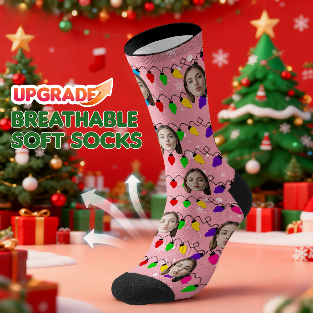 Calcetines Navideños Multicolores Personalizados, Calcetines Personalizados, Regalo Perfecto Para Las Fiestas Familiares, Calcetines Navideños, Regalo - santacalcetines