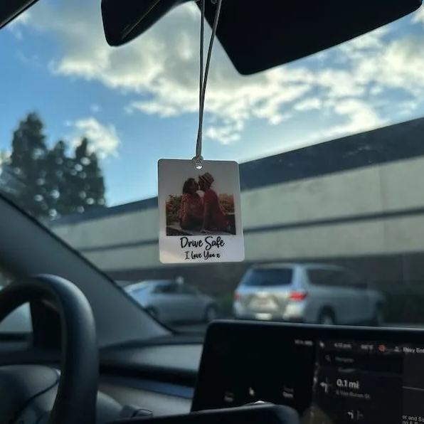 Adorno De Coche Con Foto, Adorno De Retrato De Perro, Adorno De Coche Para Mascotas, Regalos Personalizados Para Él, Adorno De Coche Con Foto Personalizada, Adorno De Pareja - santacalcetines