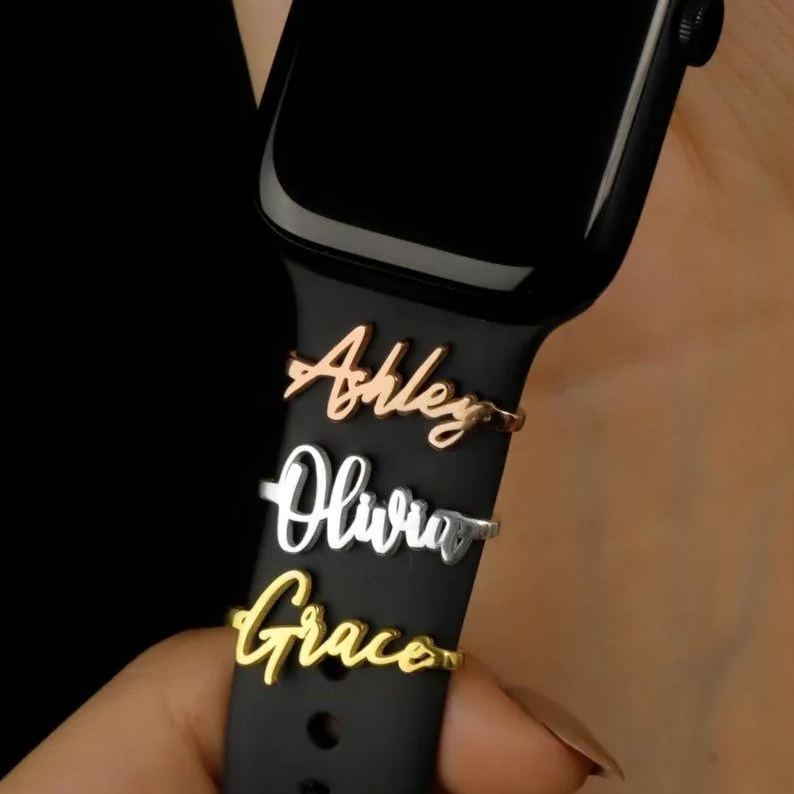 Dije Para Correa De Reloj En Plata De Ley. ¿joyería Personalizada Para Reloj? ¿dije Para Correa De Reloj? Dije Con Nombre Personalizado Para Correa De Reloj. - santacalcetines
