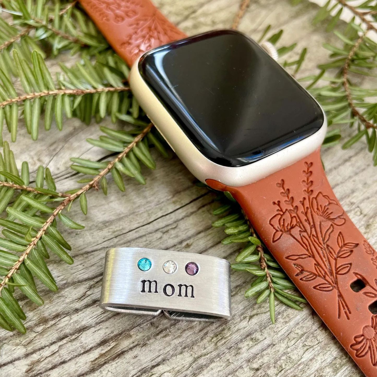 Dije De Correa De Reloj Personalizado, Regalo Del Día De La Madre, Pulsera De Reloj Con Piedras De Nacimiento, Dije Personalizado Para Reloj, Regalo Para La Abuela - santacalcetines