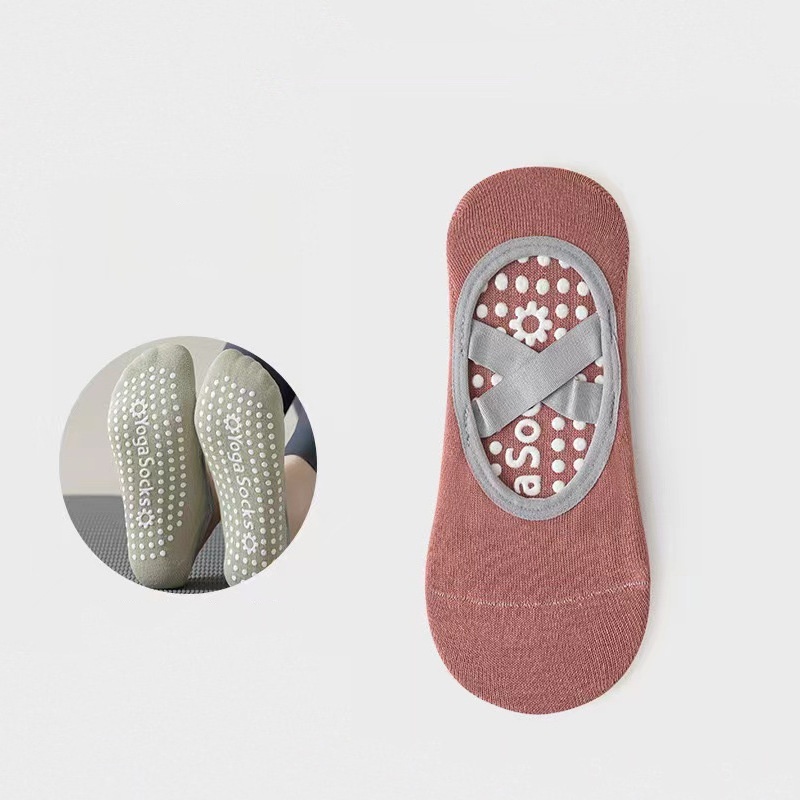 Calcetines De Agarre De Pilates Para Mujer Calcetines De Agarre De Yoga Calcetines De Agarre Antideslizantes, Calcetines De Piso Elásticos Suaves - santacalcetines