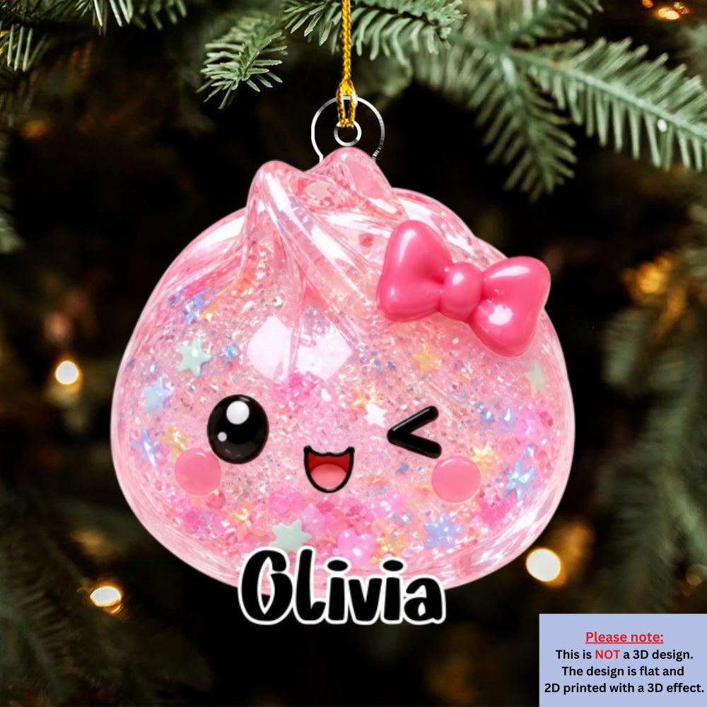 Regalo Lindo Personalizado Para Niños Adorno Navideño Blando Con Bolas De Masa Hervida • Bolas De Masa Hervida Lindas - Adorno Acrílico Personalizado - santacalcetines