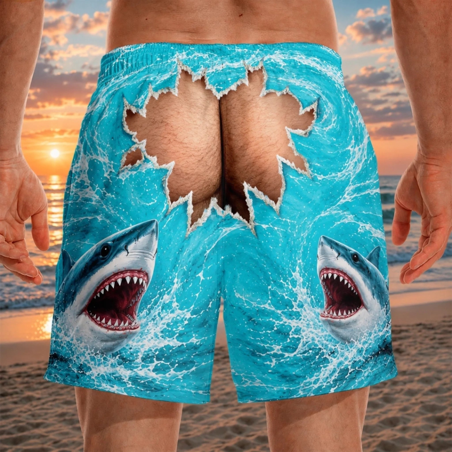 Bañadores Divertidos Personalizados Para Hombre, Novedad En Pantalones Cortos De Natación Con Ilusión óptica, Pantalones Cortos Divertidos Y Novedosos Para Fiesta, Regalo Para Marido Y Novio - santacalcetines