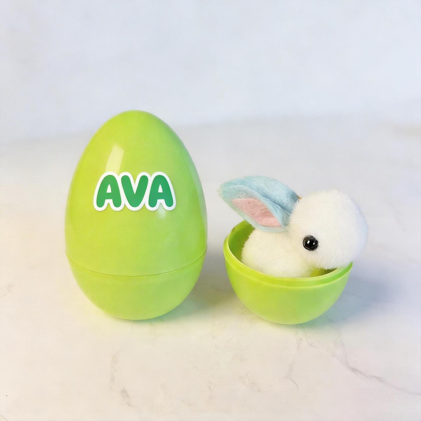 Huevos De Pascua Con Nombre Personalizado, Cestas De Pascua Rellenas Con Conejitos De Pascua. - santacalcetines