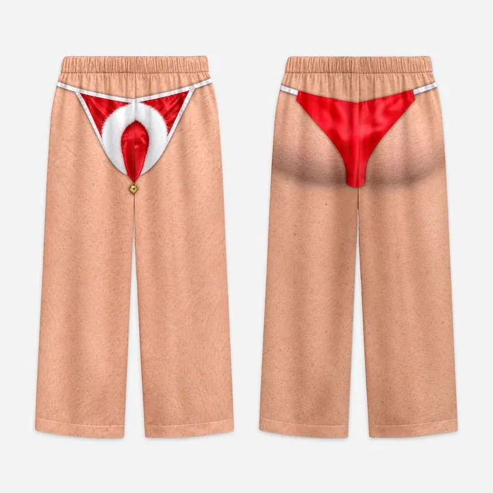 [Efecto 3D] Pantalones Navideños Divertidos - Pantalones De Estar Por Casa Personalizados Para Hombre - santacalcetines