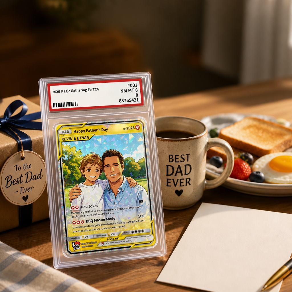 Biglietto Per La Festa Del Papà, Carte Da Poker Personalizzate, Foto Personalizzata Su Carta Olografica, Regali Per La Festa Del Papà Per Papà - mymoonlampit
