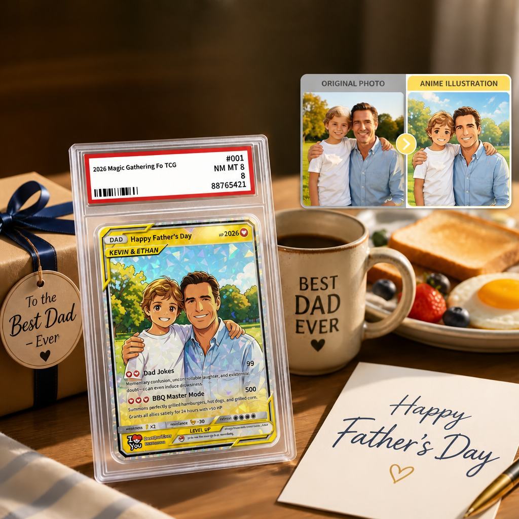 Biglietto Per La Festa Del Papà, Carte Da Poker Personalizzate, Foto Personalizzata Su Carta Olografica, Regali Per La Festa Del Papà Per Papà - mymoonlampit