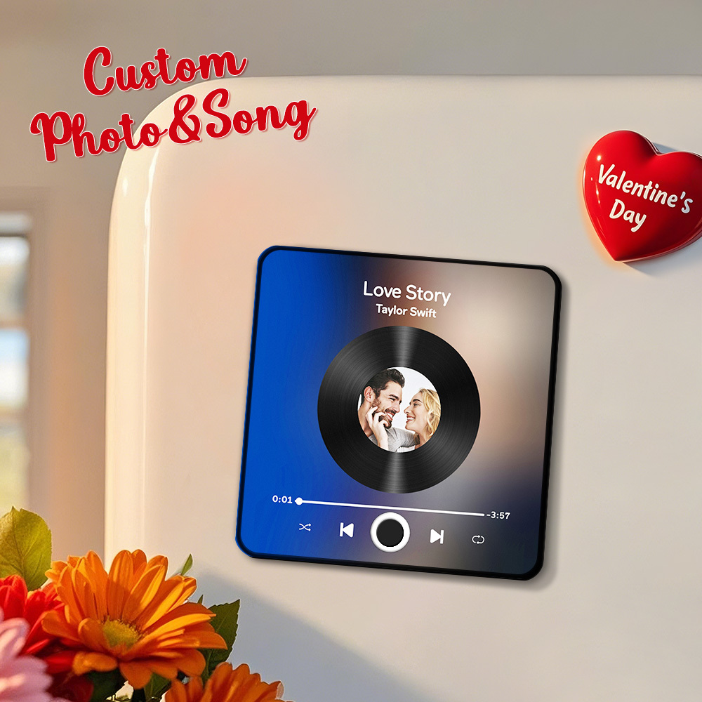 Album Fotografico Personalizzato Per La Festa Della Mamma, Magnete Da Frigorifero, Adesivo Fotografico Da Parete Con Musica, Movimento Musicale Riproducibile Senza Telefono Cellulare, Magnete Da Frigorifero Musicale Pro, Può Riprodurre Brani - mymoonlampit
