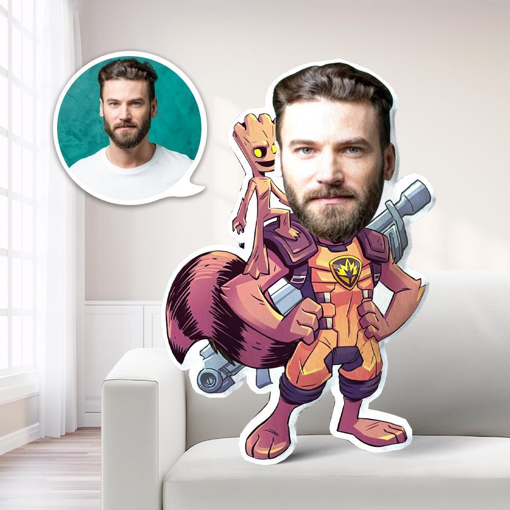 Cuscino Con Foto Personalizzata My Face Cuscino Per Viso Personalizzato Rocket Raccoon Photo Pillow Costume Doll Regalo Unico - fotolampadaluna