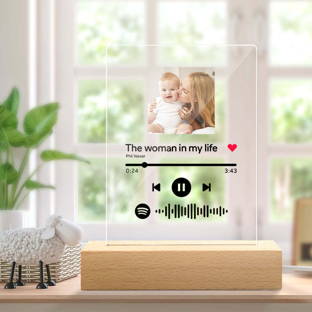 Luce Notturna Personalizzata Con Codice Spotify Lampada Acrilica Personalizzata Regali Di San Valentino £¨12cm*18cm£©