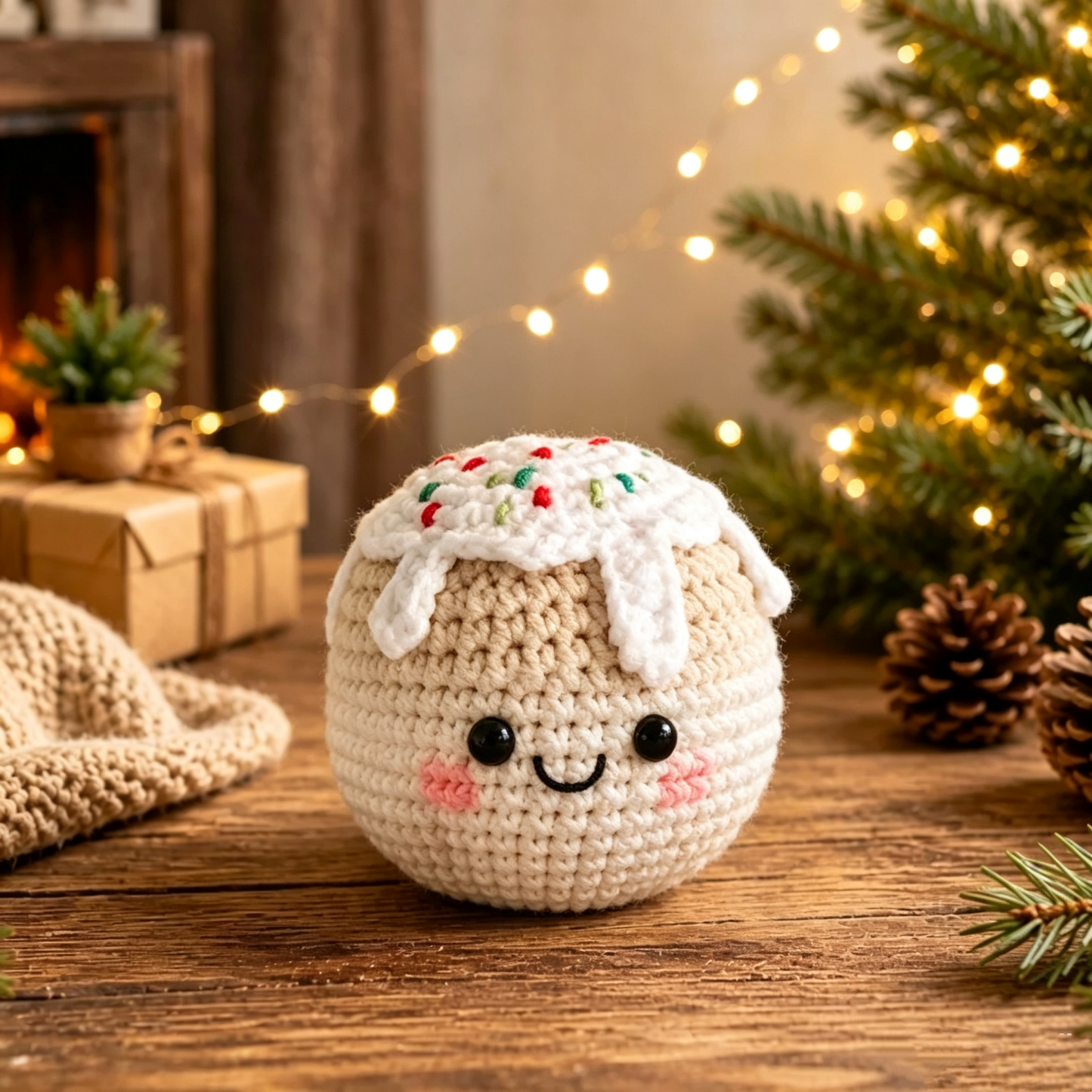 Coprivaso Natalizio All'uncinetto - Decorazione Natalizia Fatta A Mano Per Casa E Ufficio - mymoonlampit
