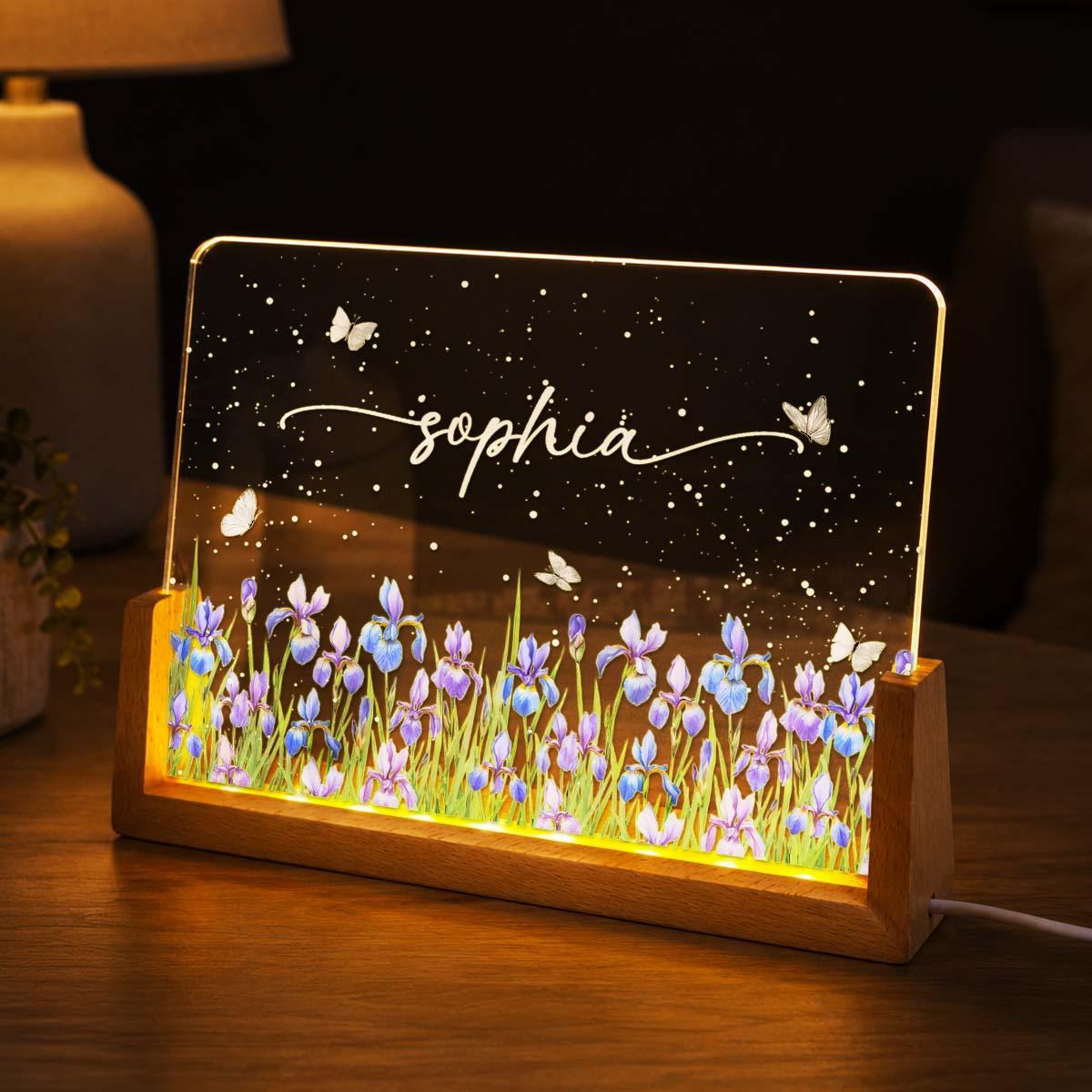 Fiore Del Mese Di Nascita Che Sboccia Nell'amore - Luce Notturna A LED In Acrilico Personalizzata - Regalo Speciale Per Amici, Amanti E Familiari - mymoonlampit