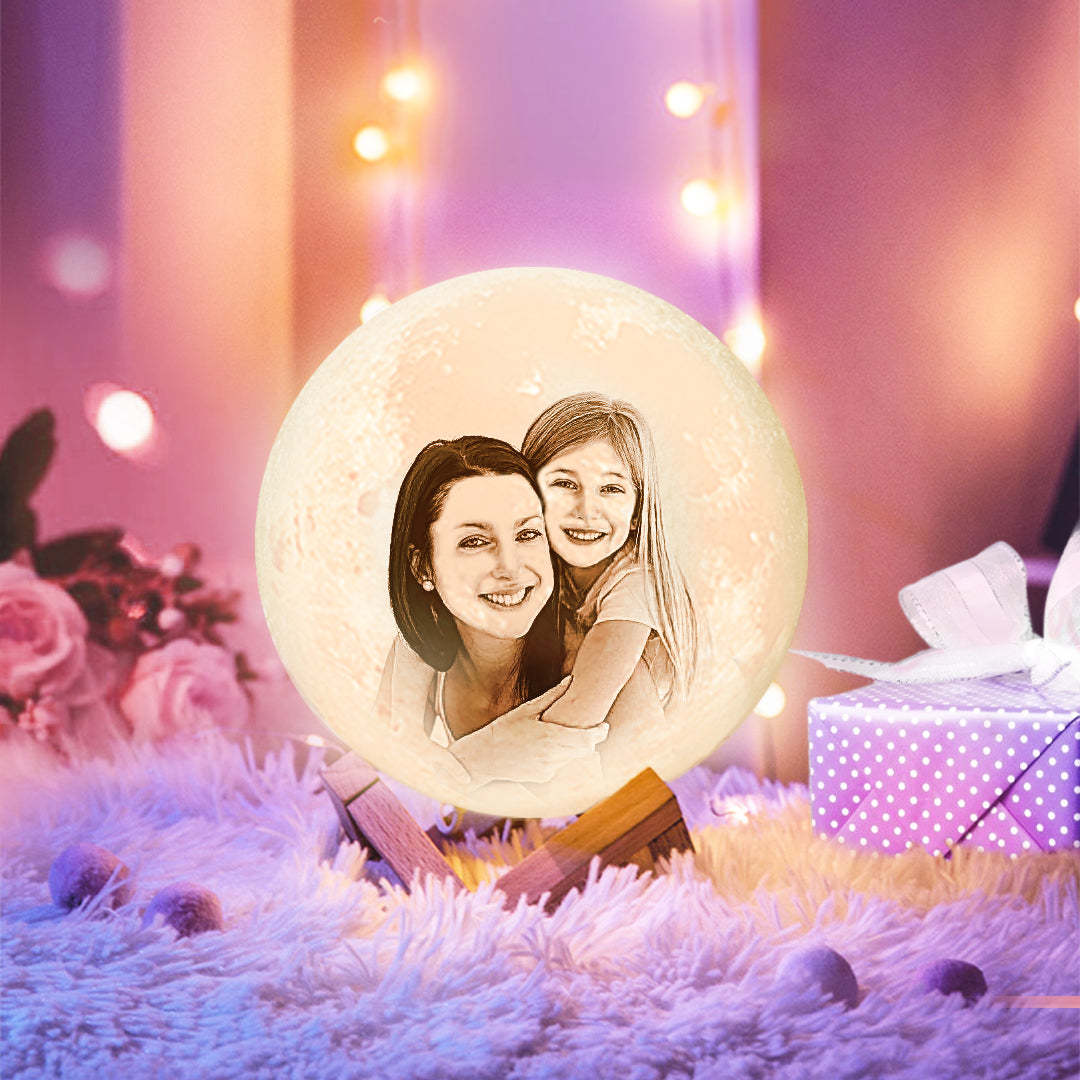 Foto Moon Lamp Lampada Luna Con Stampa 3D Personalizzata Con Immagine Lampada Lunare Incisione Miglior Per Lui