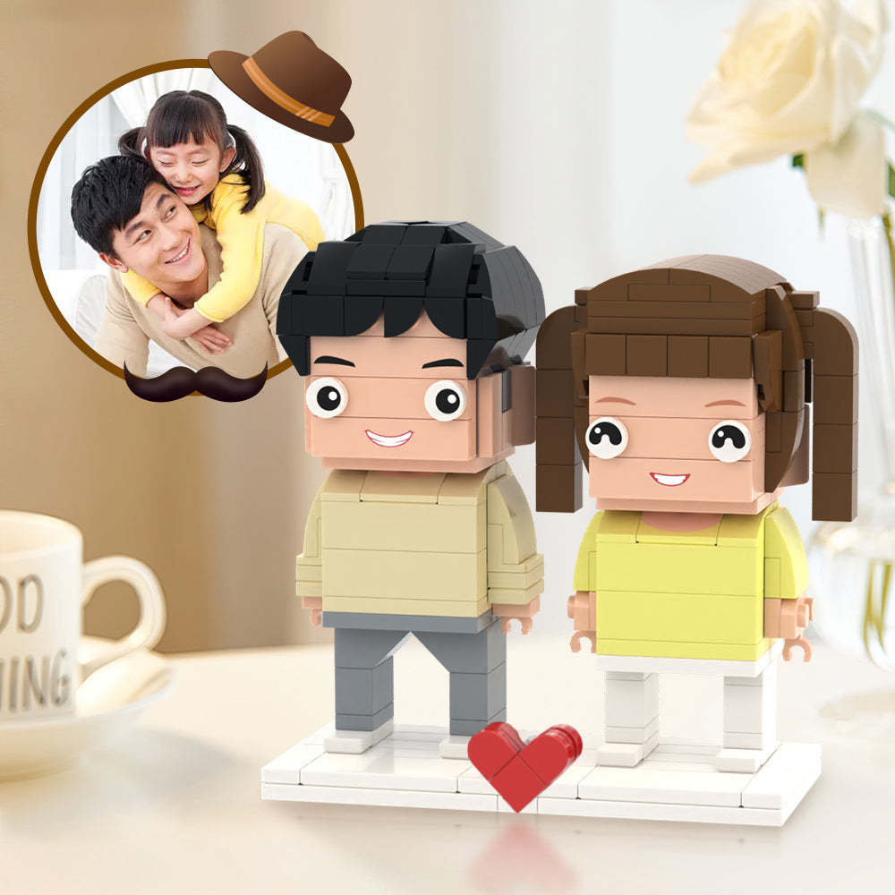 Regali Per La Festa Del Papà Figure In Mattoni Per 2 Persone Completamente Personalizzate Figure In Mattoni Personalizzate Giocattolo Con Blocchi Di Piccole Particelle - mymoonlampit