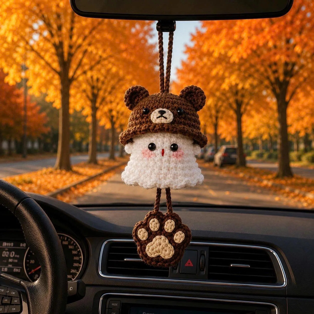 Set Di Portachiavi A Forma Di Fantasma All'uncinetto - Decorazione Di Halloween E Regalo Ideale Per Bambini, Insegnanti E Amanti Del Fai Da Te.