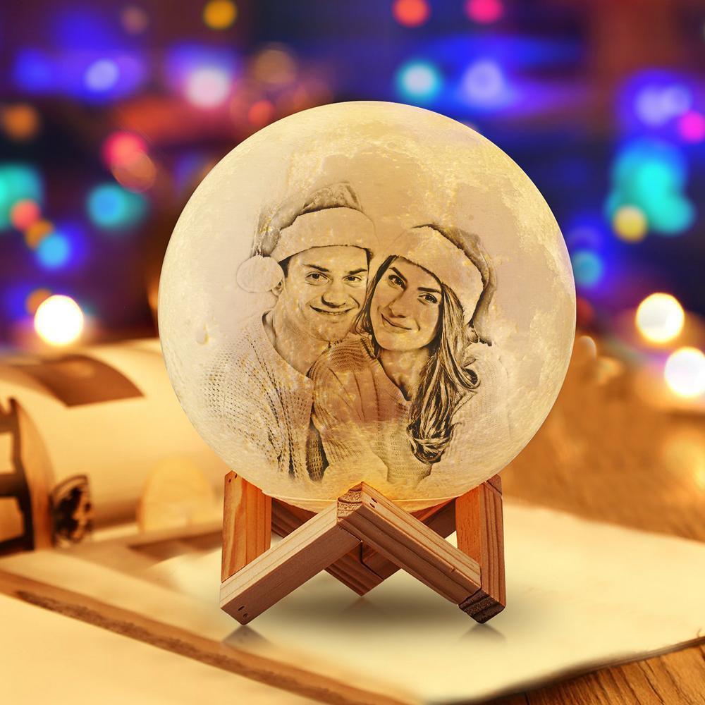 Regalo Di San Valentino Stampa 3D Personalizzata Con Foto Moon Lamp Lampada Incisa (10cm-20cm)