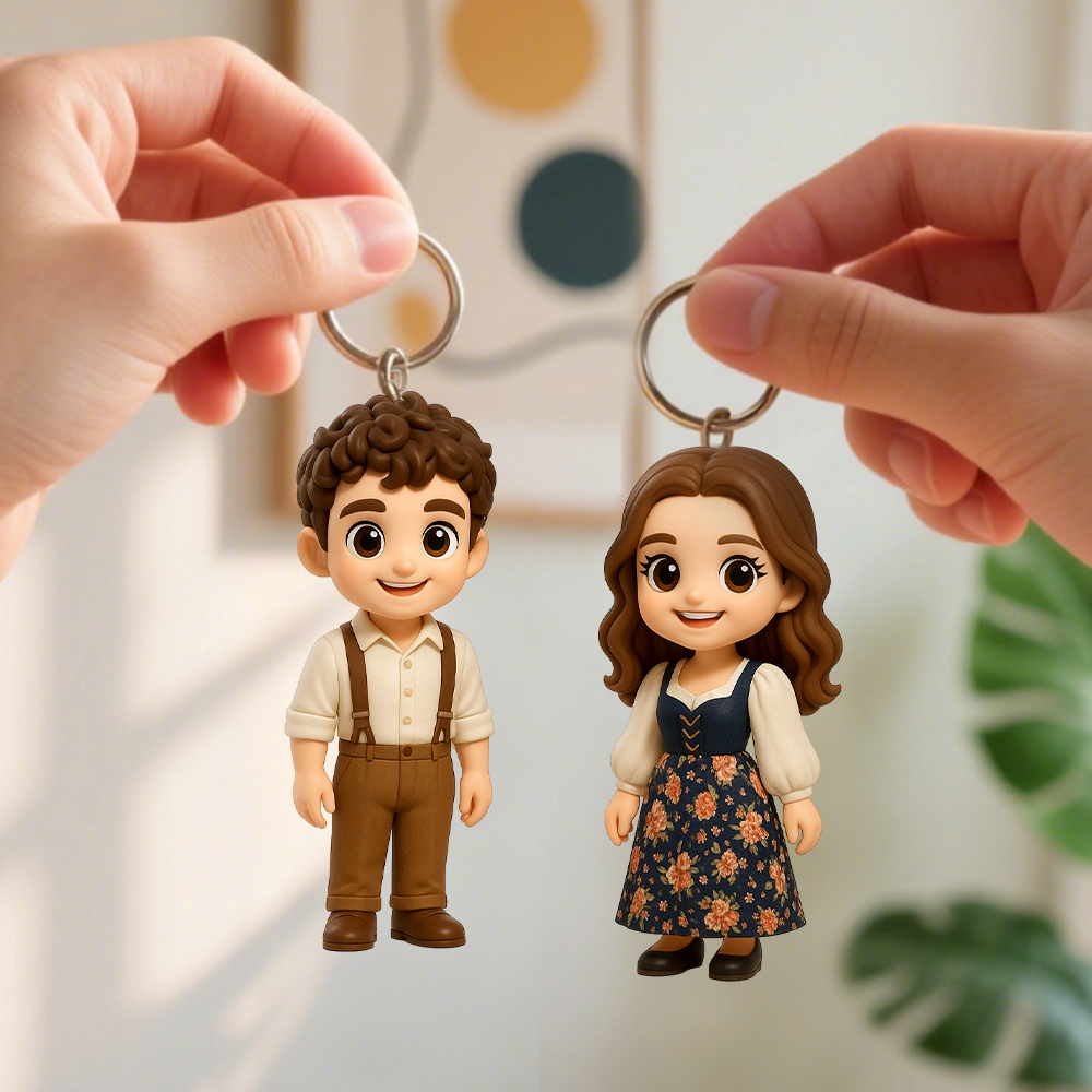 Grazioso Portachiavi 3d Personalizzato Con Personaggio Personalizzato Realizzato Dalla Tua Immagine