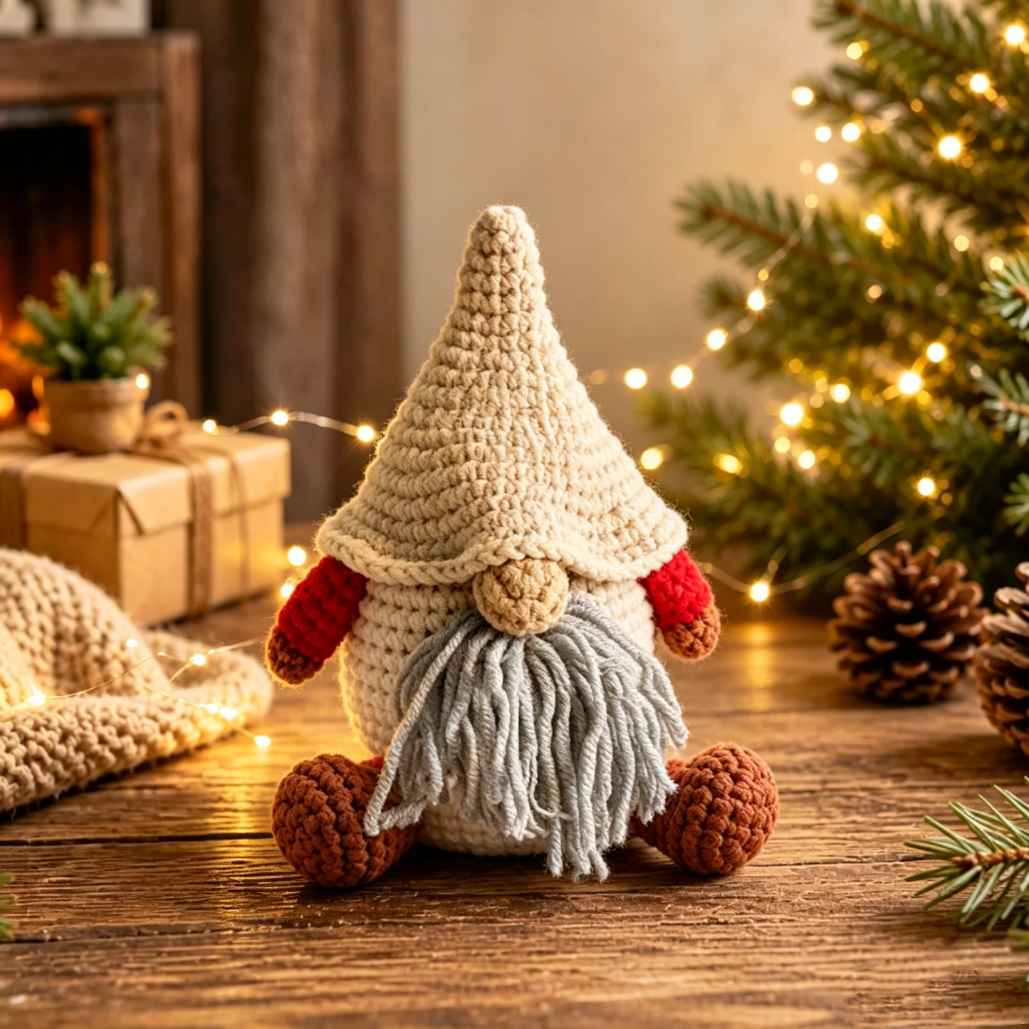 Coprivaso Natalizio All'uncinetto - Decorazione Natalizia Fatta A Mano Per Casa E Ufficio - mymoonlampit