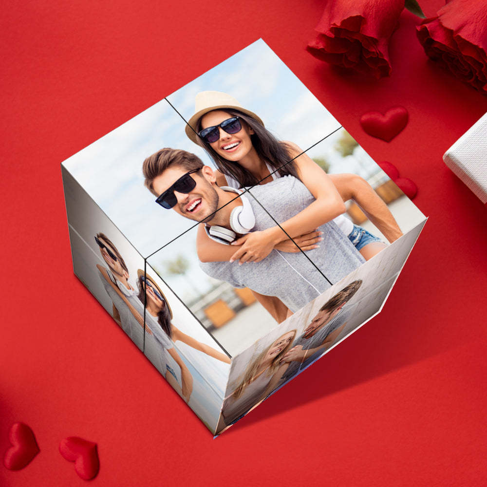 Cubo Fotografico Pieghevole Infinity Con Foto Personalizzata Del Cubo Di Rubik - fotolampadaluna