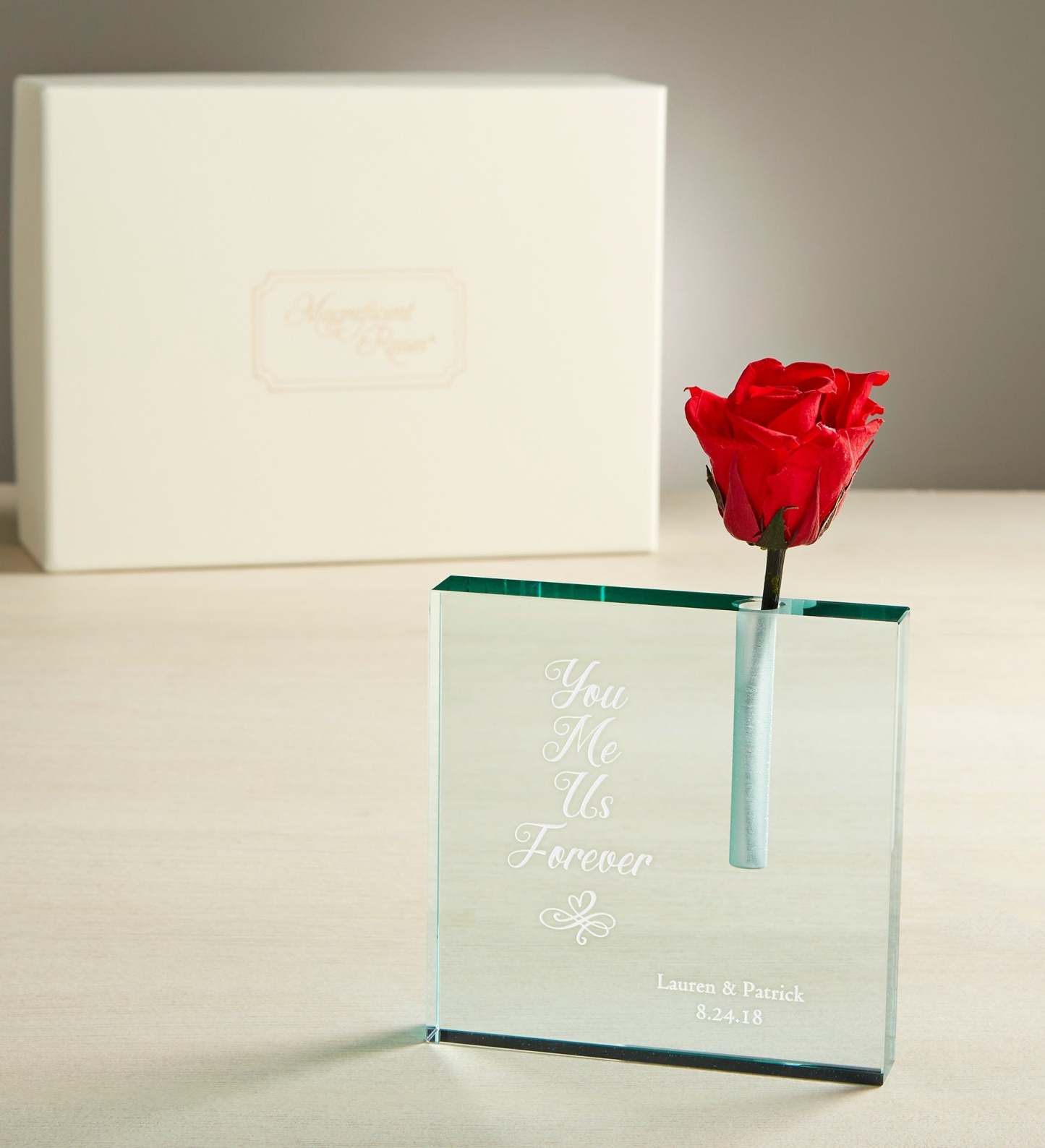 Espositore Di Rose In Acrilico Personalizzato Con Testo Inciso, Regalo Di San Valentino - mymoonlampit
