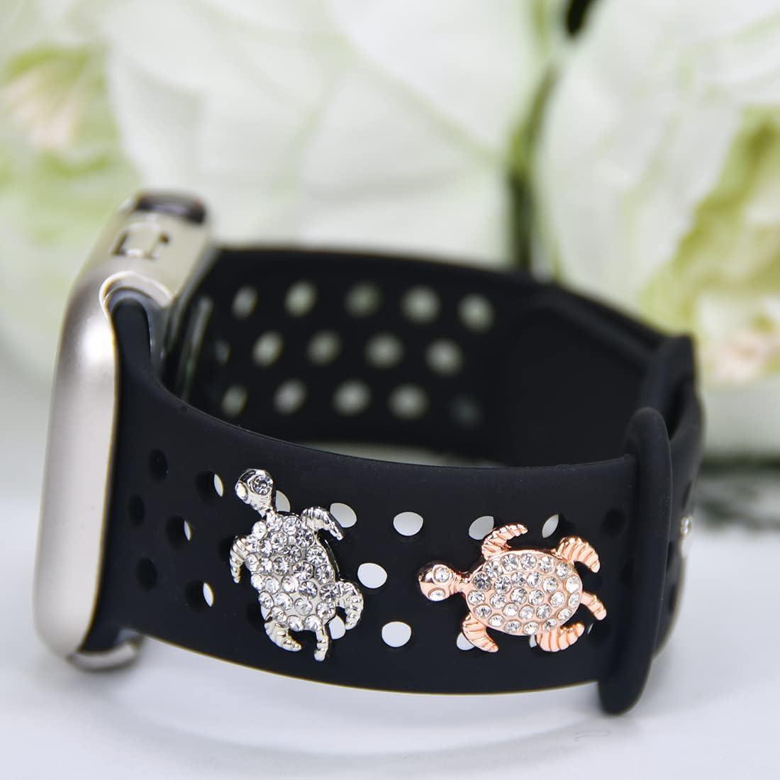 Charms Per Cinturino Apple Watch Per Graziosi Anelli Decorativi Loops Charms Argento Oro Rosa Tartaruga Marina