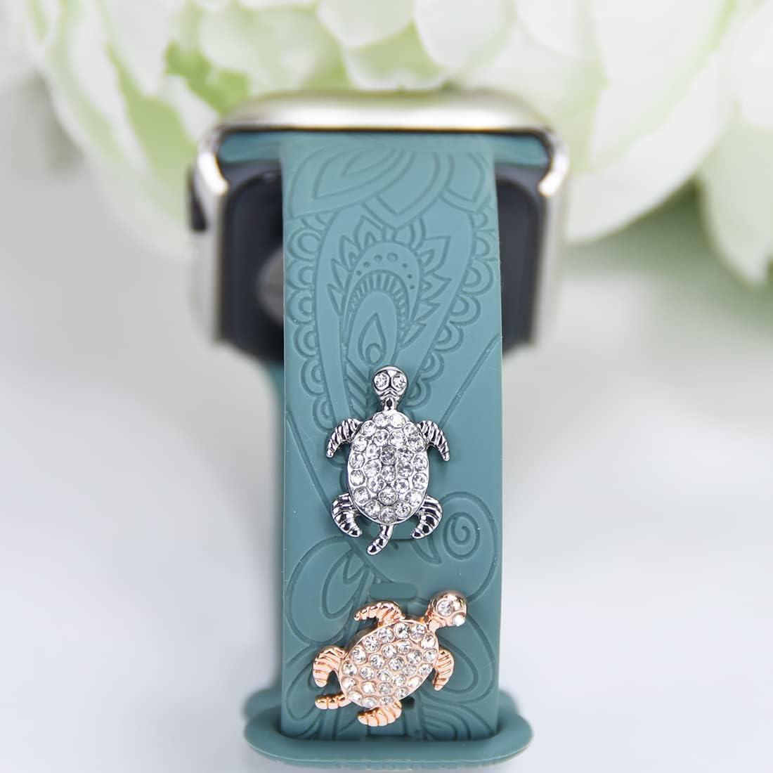Charms Per Cinturino Apple Watch Per Graziosi Anelli Decorativi Loops Charms Argento Oro Rosa Tartaruga Marina