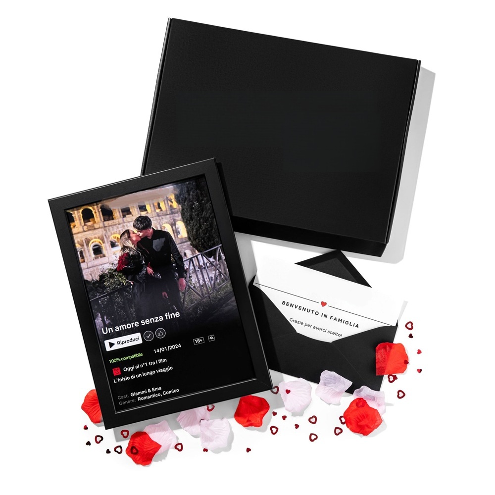 Cornice Per Foto Personalizzata In Stile Poster Di Film, Titolo Personalizzato E Testo, Regalo Di Visualizzazione Dei Ricordi