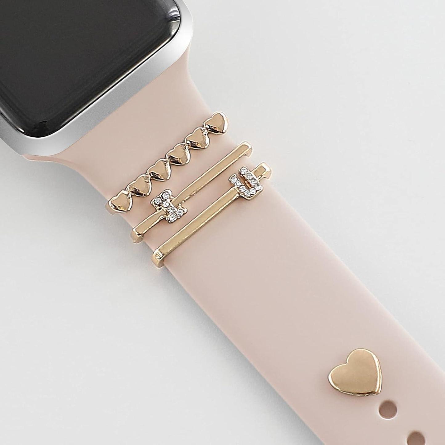 Charm Fashion Anello Decorativo Per Apple Watch Cinturino In Silicone Charm Diamond Sparkle Charm Decorativo In Metallo (senza Cinturino)