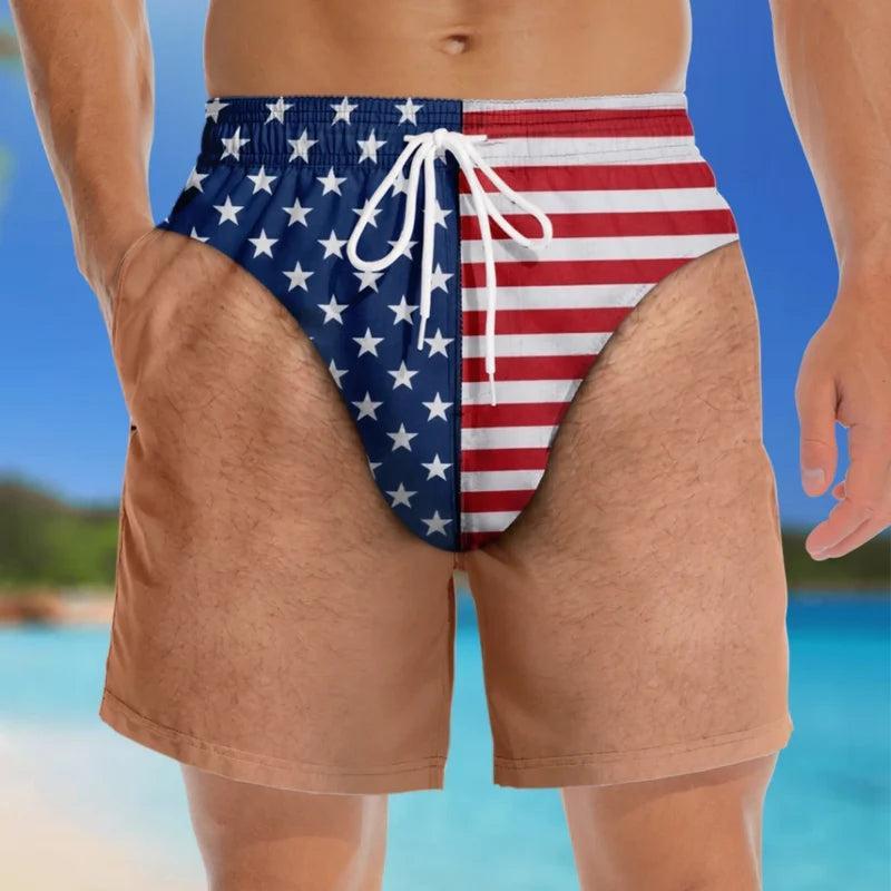 Costume Da Bagno Da Uomo Patriottico Divertente Personalizzato - Vacanze Estive Personalizzate E Regali Di Viaggio Per Uomo - Libertà E Relax - mymoonlampit