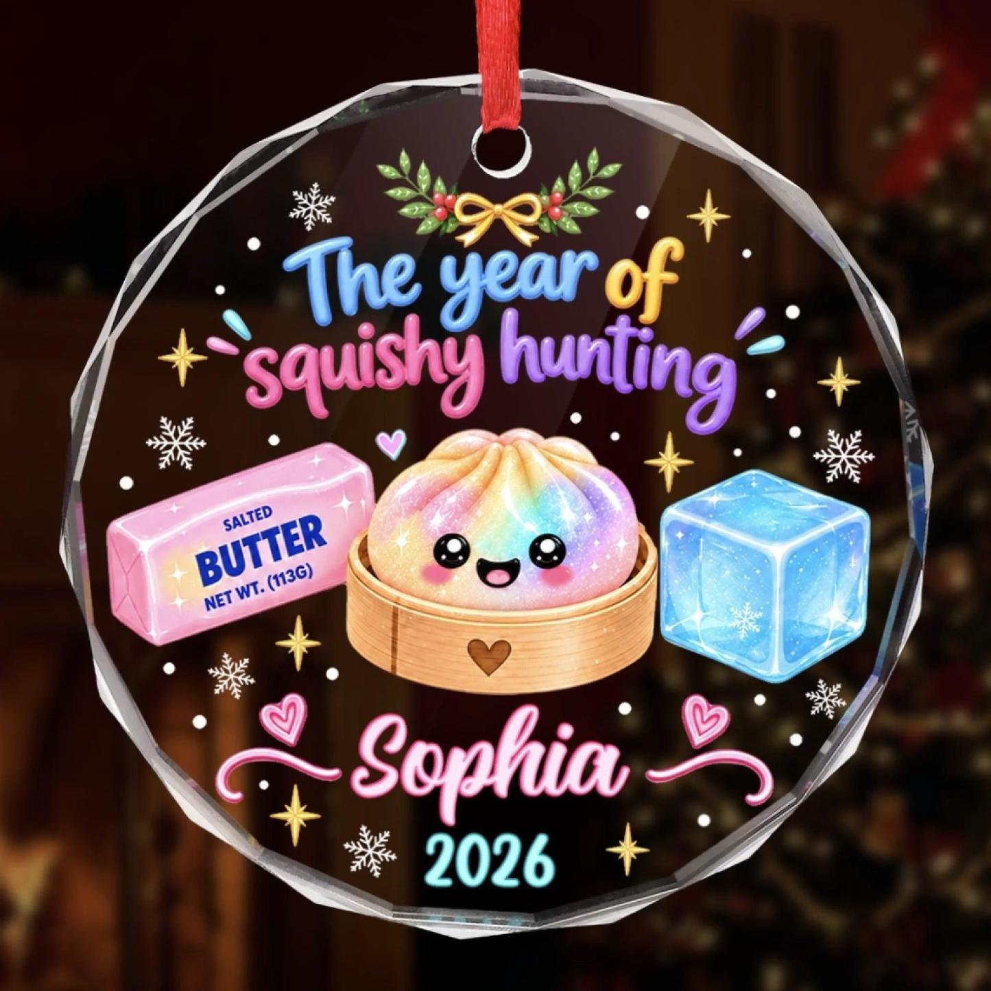 Regali Di Natale Personalizzati Per La Caccia All'anno Di Squishy Per Bambini Ornamento In Vetro Personalizzato - mymoonlampit