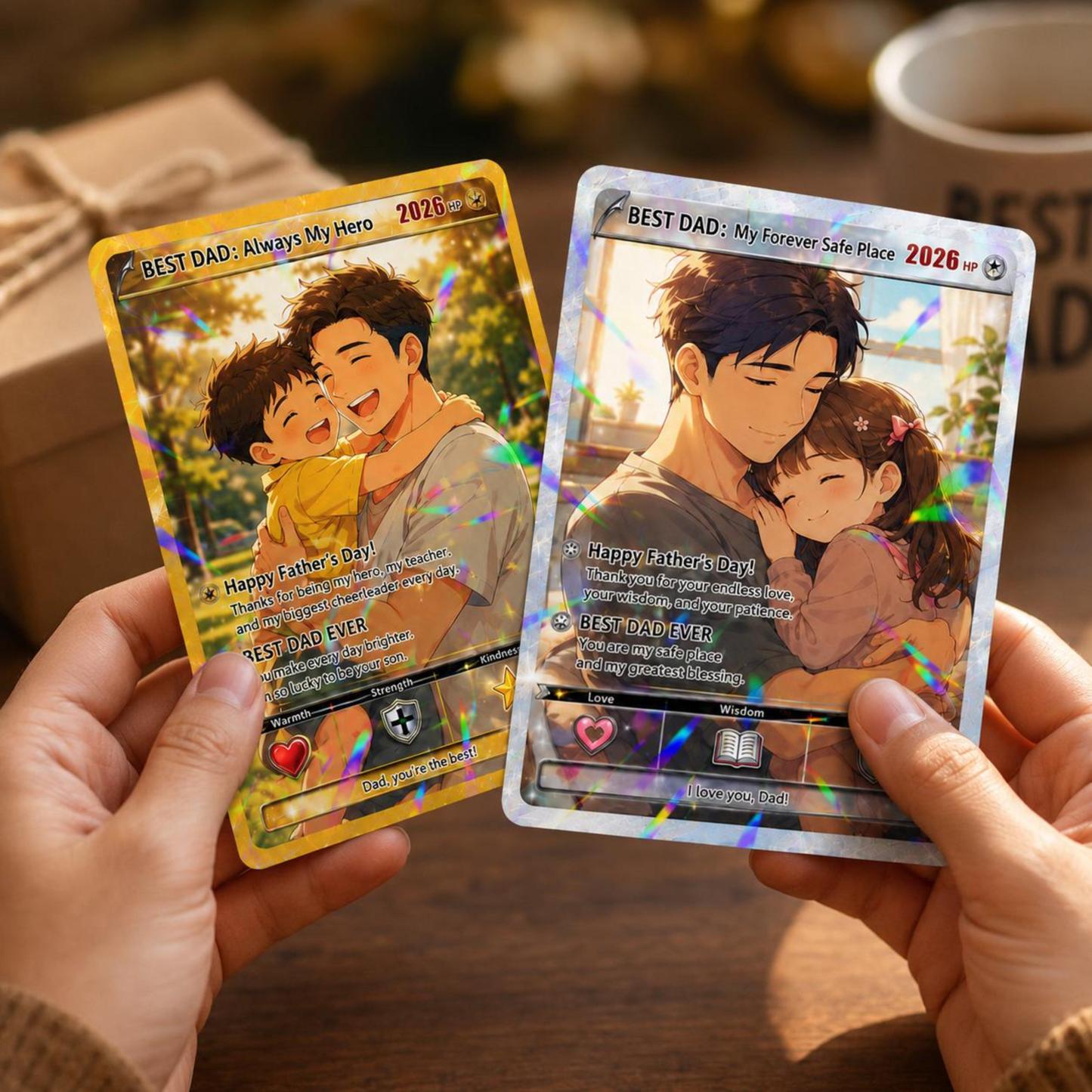 Biglietto Personalizzato Per Papà Giocatore Per La Festa Del Papà, Regalo Ricordo Personalizzato Per Il Trading Di Foto Per Papà, Regalo Dei Bambini Per Il Papà - mymoonlampit