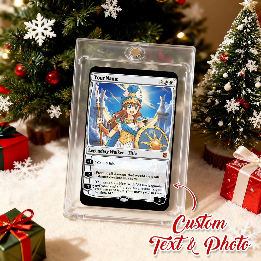 Carta Acrilica Olografica Personalizzata In Stile Mtg, Regalo Di Natale In Stile Magic, Regalo Di Natale Divertente Con Cartoni Animati Per Lui O Per Lei - mymoonlampit