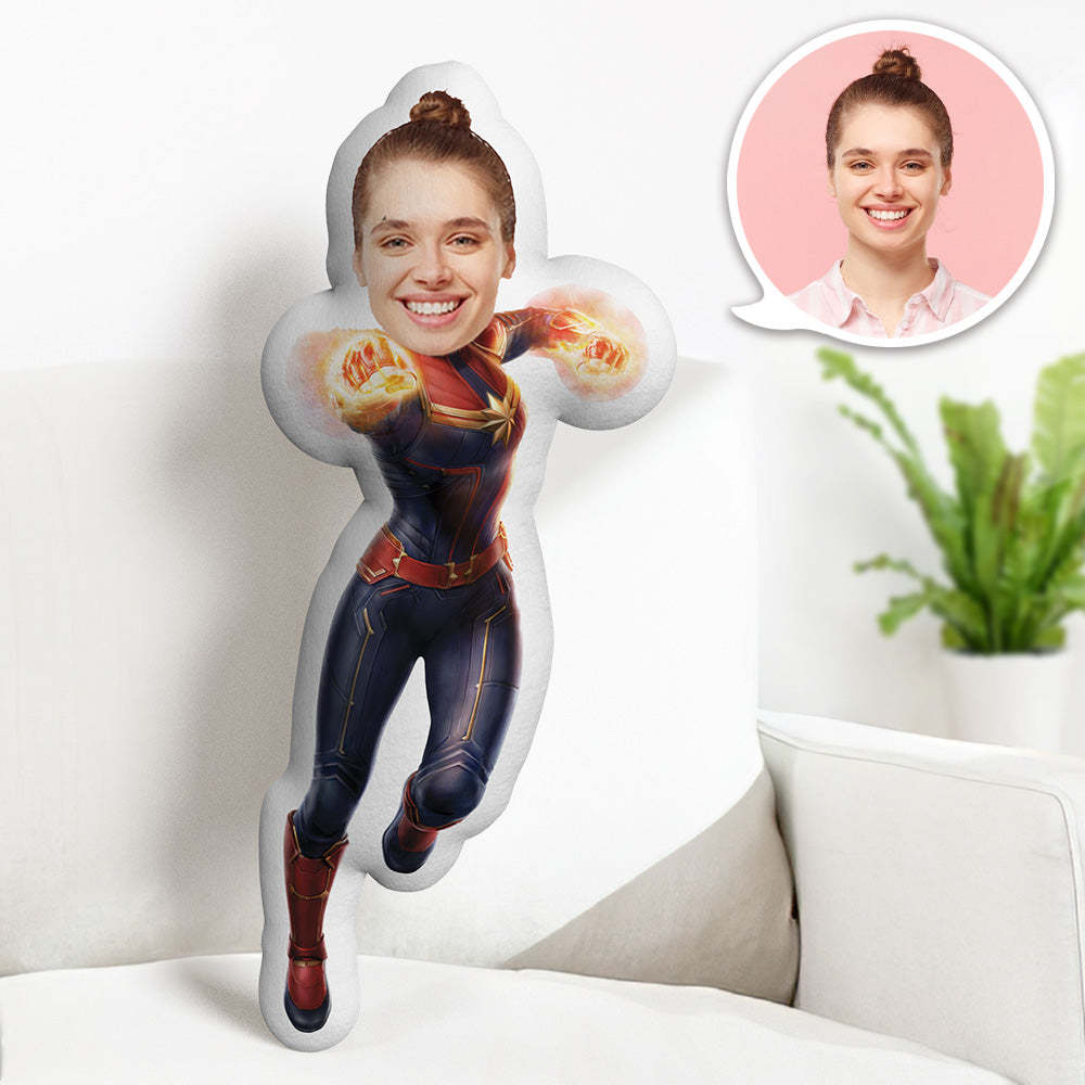 Faccia Personalizzata Captain Marvel Dolls Cuscino Con Foto Personalizzata Cuscino Minime Personalizzato - fotolampadaluna