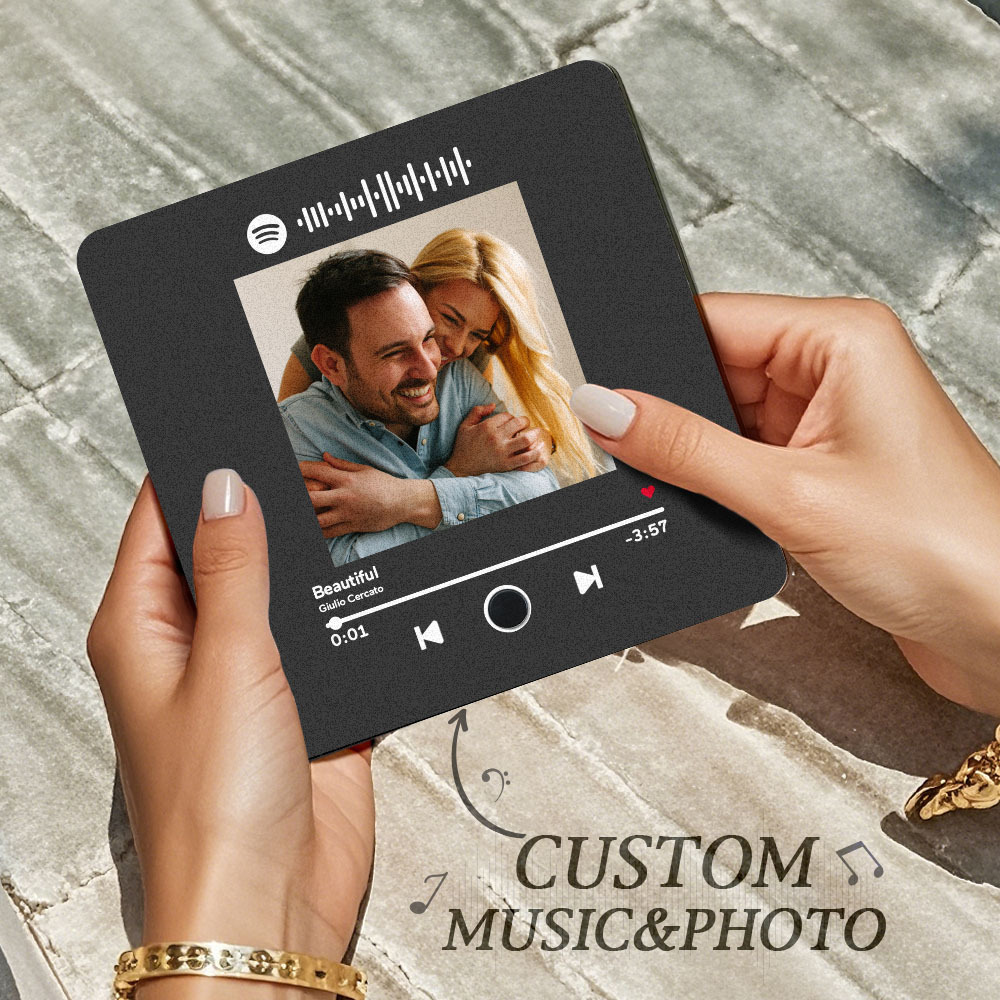 Album Fotografico Personalizzato Per La Festa Della Mamma, Magnete Da Frigorifero, Adesivo Fotografico Da Parete Con Musica, Movimento Musicale Riproducibile Senza Telefono Cellulare, Magnete Da Frigorifero Musicale Pro, Può Riprodurre Brani - mymoonlampit