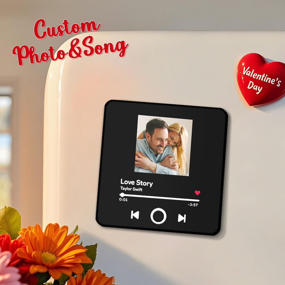 Album Fotografico Personalizzato Per La Festa Della Mamma, Magnete Da Frigorifero, Adesivo Fotografico Da Parete Con Musica, Movimento Musicale Riproducibile Senza Telefono Cellulare, Magnete Da Frigorifero Musicale Pro, Può Riprodurre Brani - mymoonlampit