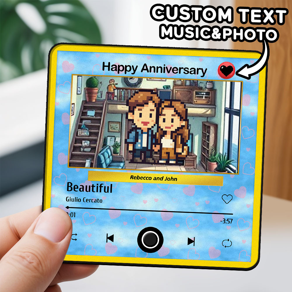 Magnete Da Frigorifero Con Foto Di Cartoni Animati Personalizzata, Riproducibile Senza Telefono Cellulare, Magnete Da Frigorifero Con Foto Musicale Per La Persona Amata - mymoonlampit