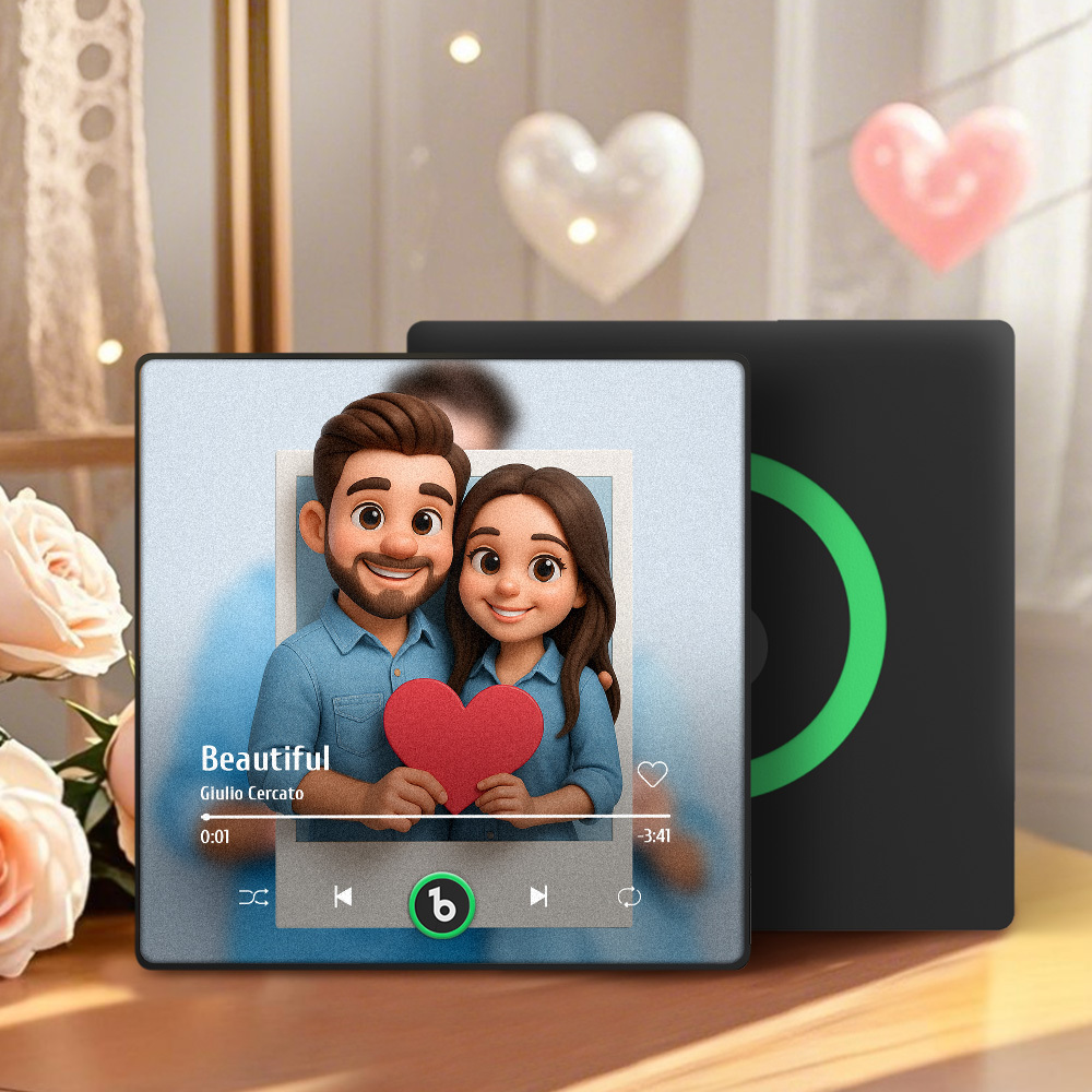 Cornice Portafoto Personalizzata Con Foto Musicali, Stile Cartone Animato, Regalo Per Coppie