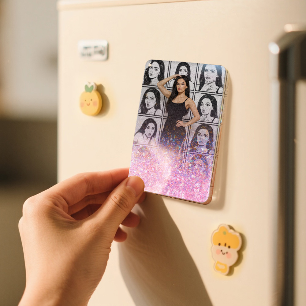 Magnete Da Frigorifero Personalizzato In Stile Fumetto, Magnete Da Frigorifero Quicksand Personalizzato, Regalo Di Natale - mymoonlampit