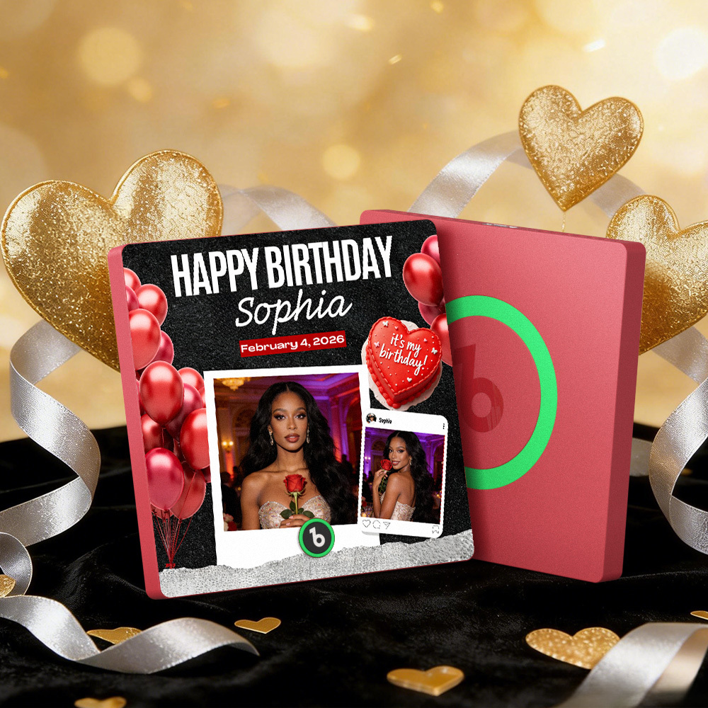 Magneti Da Frigorifero Musicali Personalizzati, Cornice Colorata, Album, Magnete Da Frigorifero, Può Riprodurre Canzoni, Cuore E Palloncino, Regalo Di San Valentino - mymoonlampit