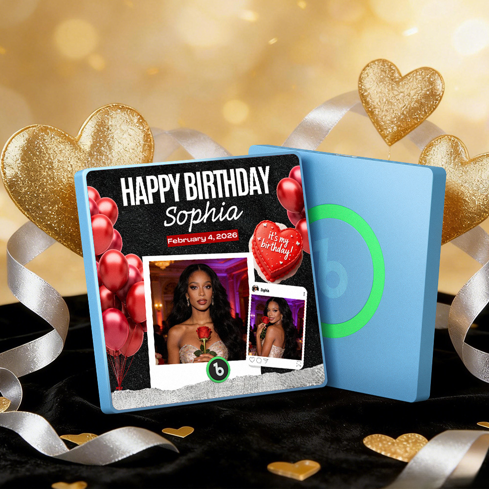 Magneti Da Frigorifero Musicali Personalizzati, Cornice Colorata, Album, Magnete Da Frigorifero, Può Riprodurre Canzoni, Cuore E Palloncino, Regalo Di San Valentino - mymoonlampit