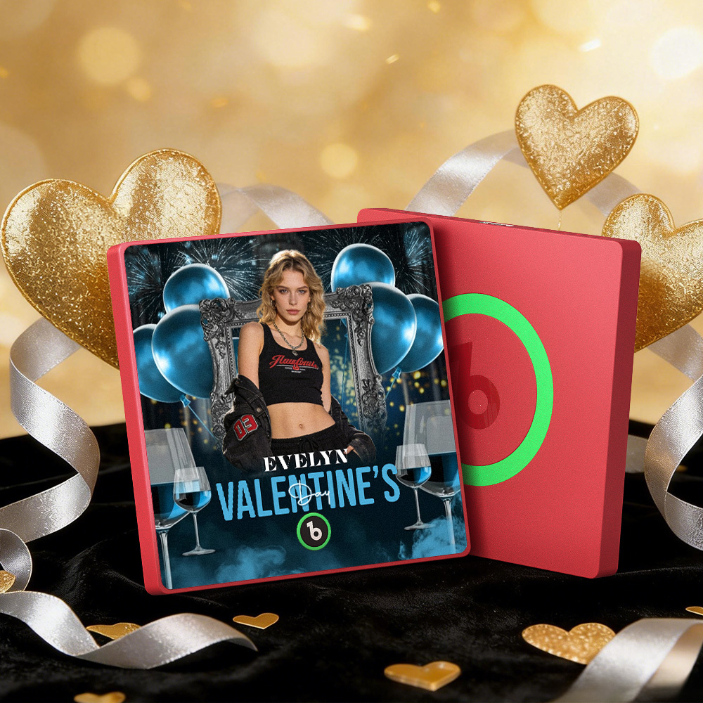 Magneti Da Frigorifero Musicali Personalizzati, Cornice Colorata, Album, Magnete Da Frigorifero, Può Riprodurre Canzoni, Cuore E Palloncino, Regalo Di San Valentino - mymoonlampit