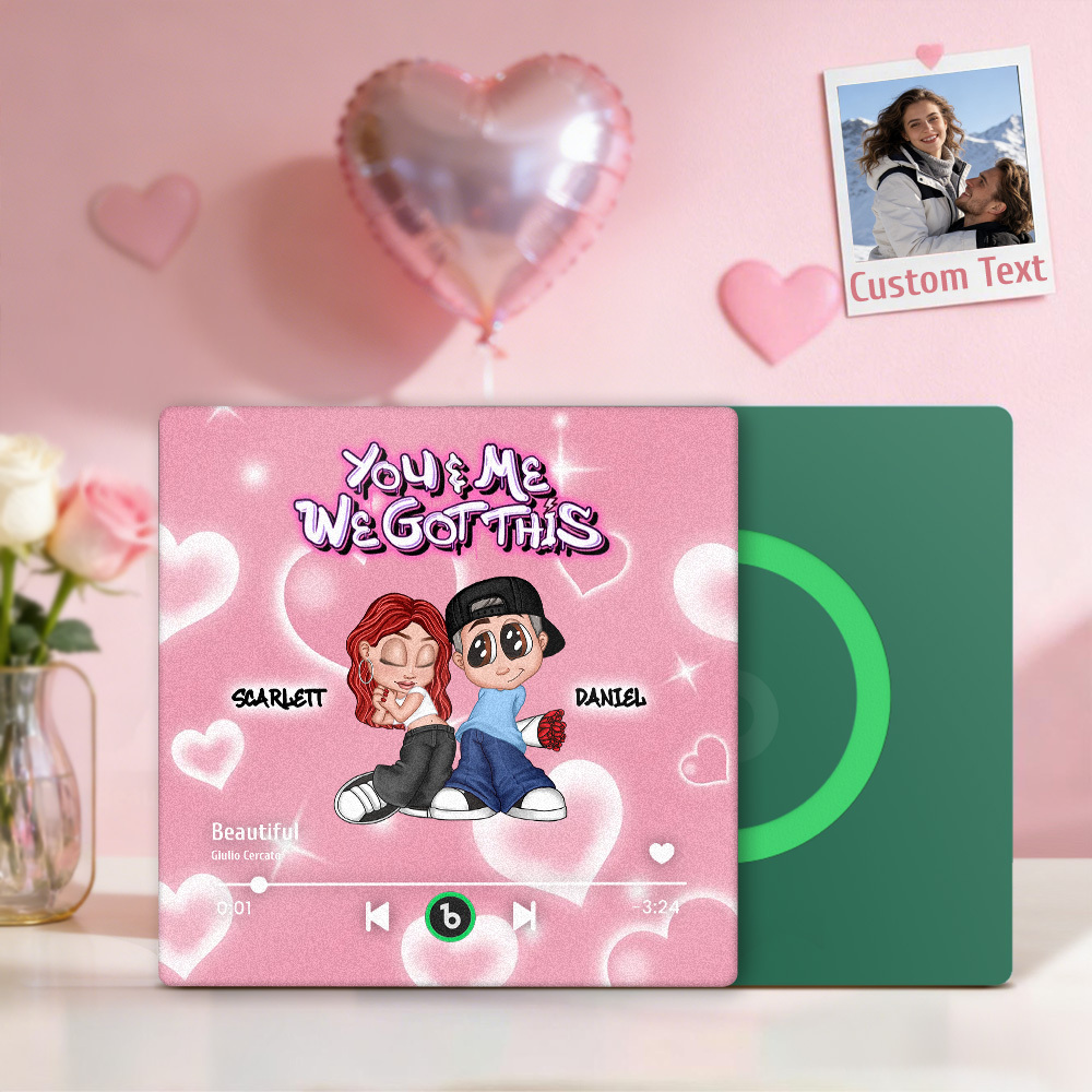 Magnete Da Frigorifero Con Lettore Musicale In Stile Y2k Personalizzato, Testo Personalizzato, Magnete Da Frigorifero Con Musica Personalizzata, Cornice Con Nomi Personalizzati, Regalo Per Coppie - mymoonlampit