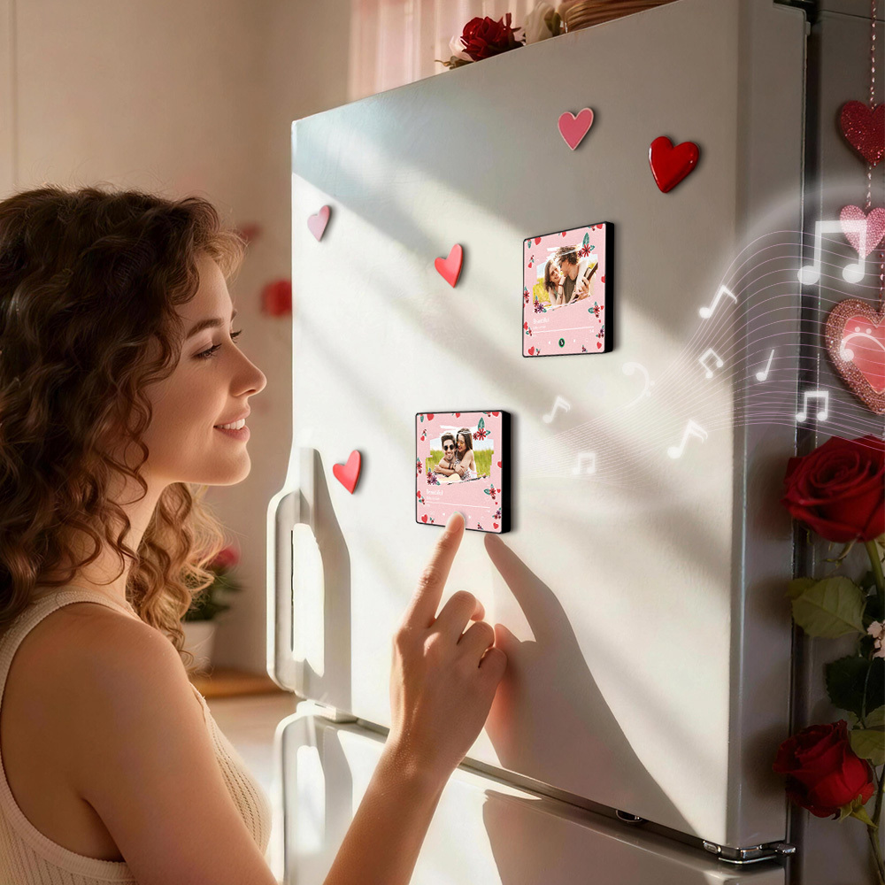 Foto Personalizzate Con Magnete Per Frigorifero Con Musica A Forma Di Cuore Rosso, Magnete Musicale Personalizzato, Regalo Di San Valentino Per Lei - mymoonlampit
