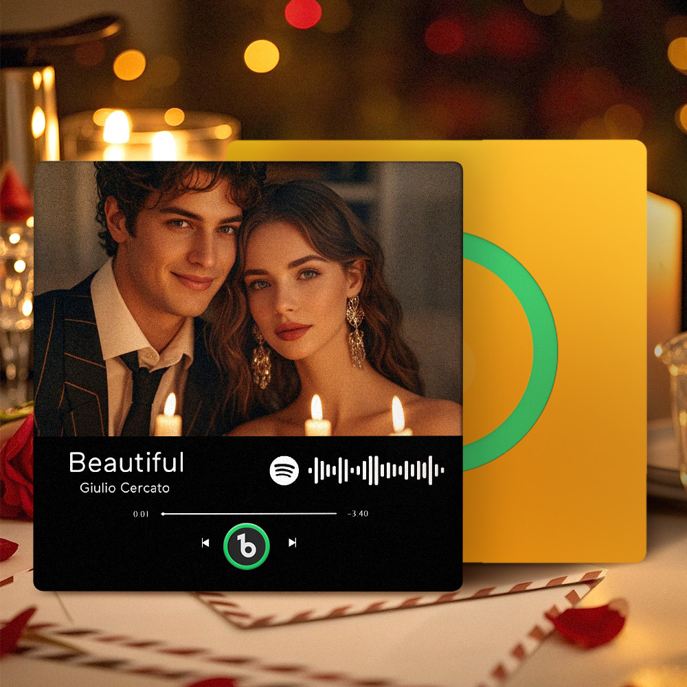 Magnete Da Frigorifero Musicale Personalizzato, Magnete Da Frigorifero Con Album Spotify, Regali Di Anniversario, Regali Di Natale Colorati - mymoonlampit