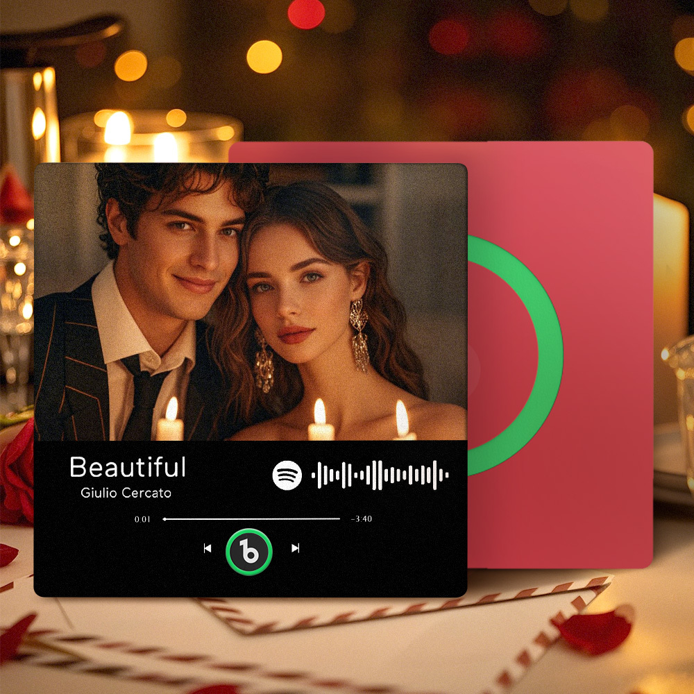 Magnete Da Frigorifero Musicale Personalizzato, Magnete Da Frigorifero Con Album Spotify, Regali Di Anniversario, Regali Di Natale Colorati - mymoonlampit